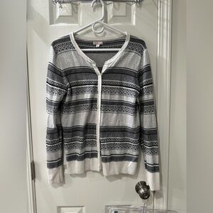 Merona Women's Black and White Striped Cardigan